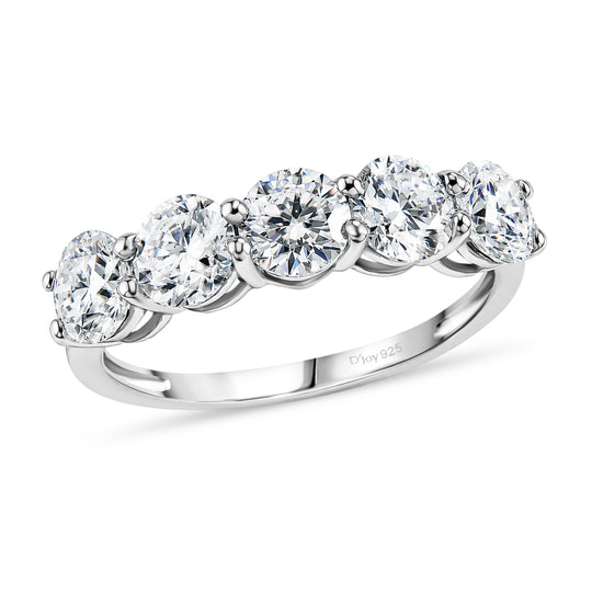 D'Joy Moissanit Ring 925 Silber Rhodiniert (Größe 19.00) ca. 2,56 ct