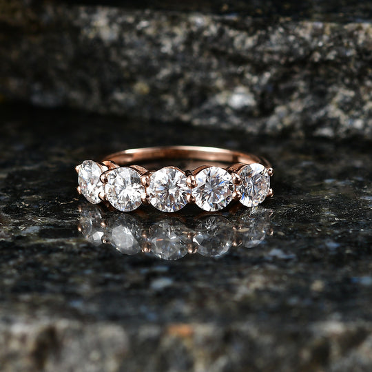 D'Joy Moissanit Ring 925 Silber Rosévergoldet (Größe 20.00) ca. 2,29 ct