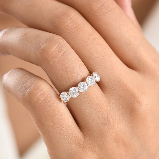 D'Joy Moissanit Ring 925 Silber Rosévergoldet (Größe 20.00) ca. 2,29 ct
