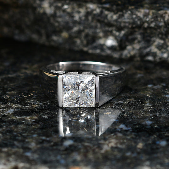 D'Joy Moissanit Ring 925 Silber Rhodiniert (Größe 17.00) ca. 2,79 ct