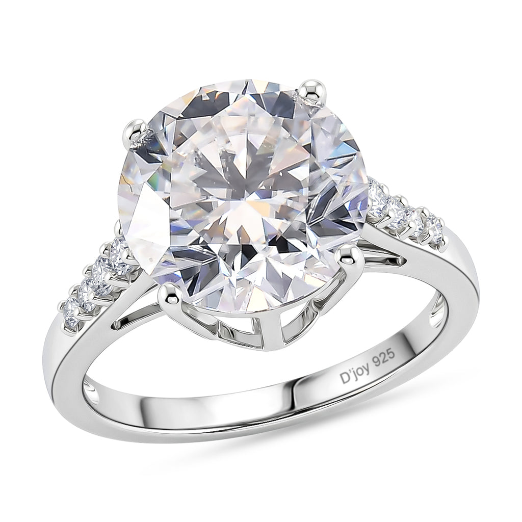 D'Joy Moissanit Ring 925 Silber Rhodiniert (Größe 20.00) ca. 5,13 ct