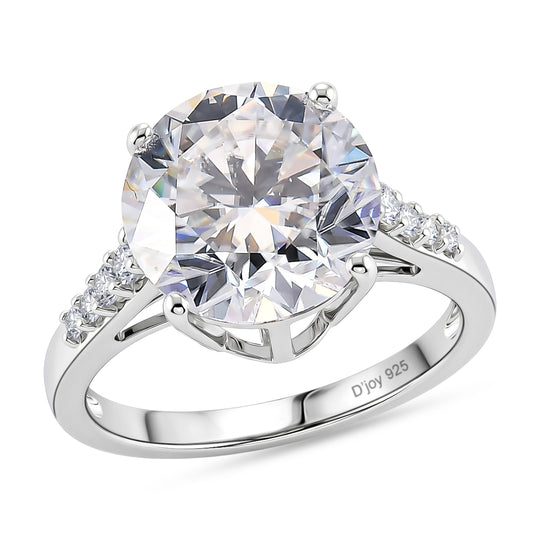 D'Joy Moissanit Ring 925 Silber Rhodiniert (Größe 21.00) ca. 5,13 ct