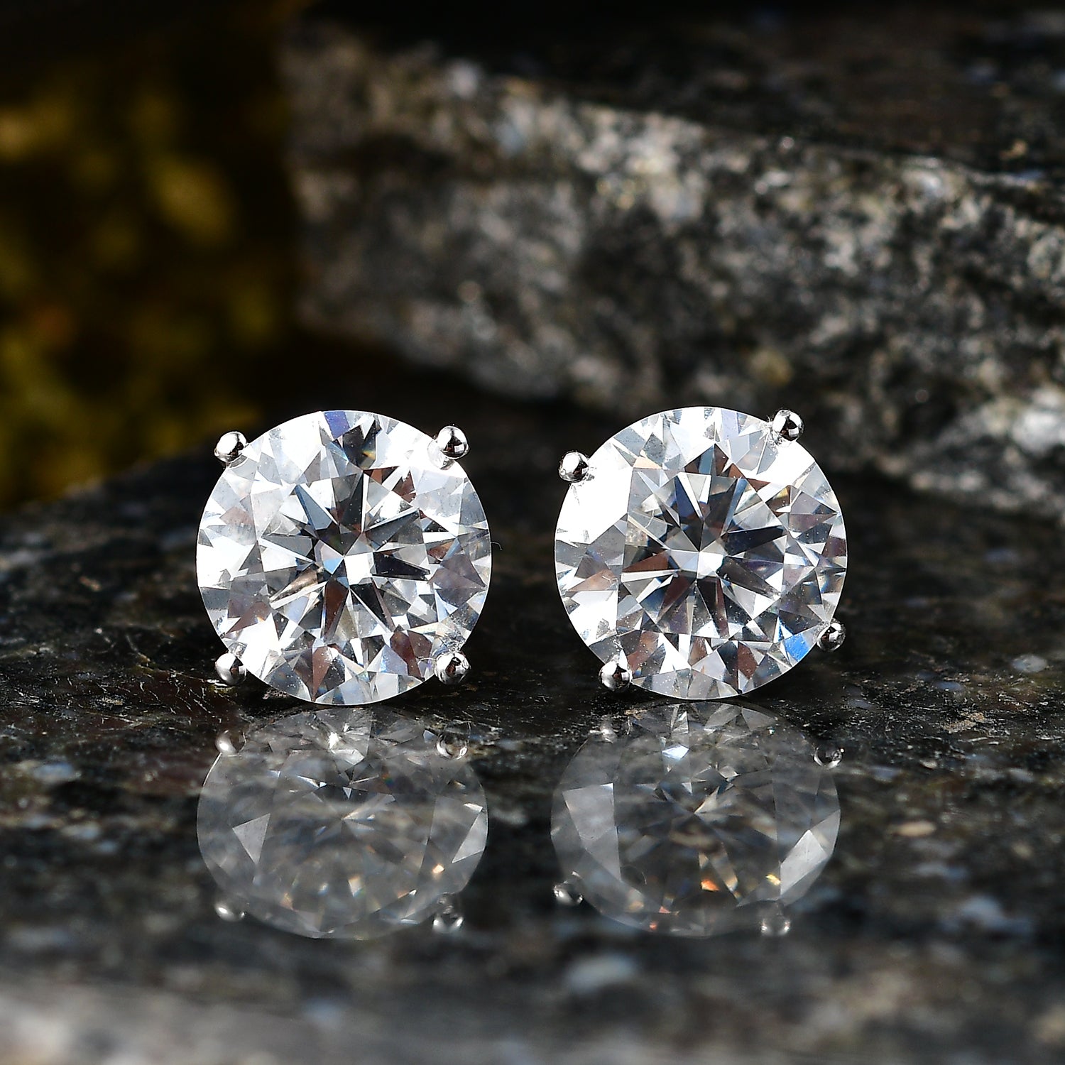D'Joy Moissanit Ohrringe 925 Silber Rhodiniert ca. 10.08 ct