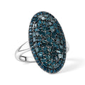 D'Joy Blauer Diamant (IR) Ring 925 Silber Rhodiniert (Größe 18.00) ca. 0.98 ct