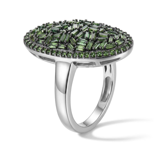 D'Joy Grüner Diamant (IR) Ring 925 Silber Rhodiniert (Größe 17.00) ca. 0.99 ct