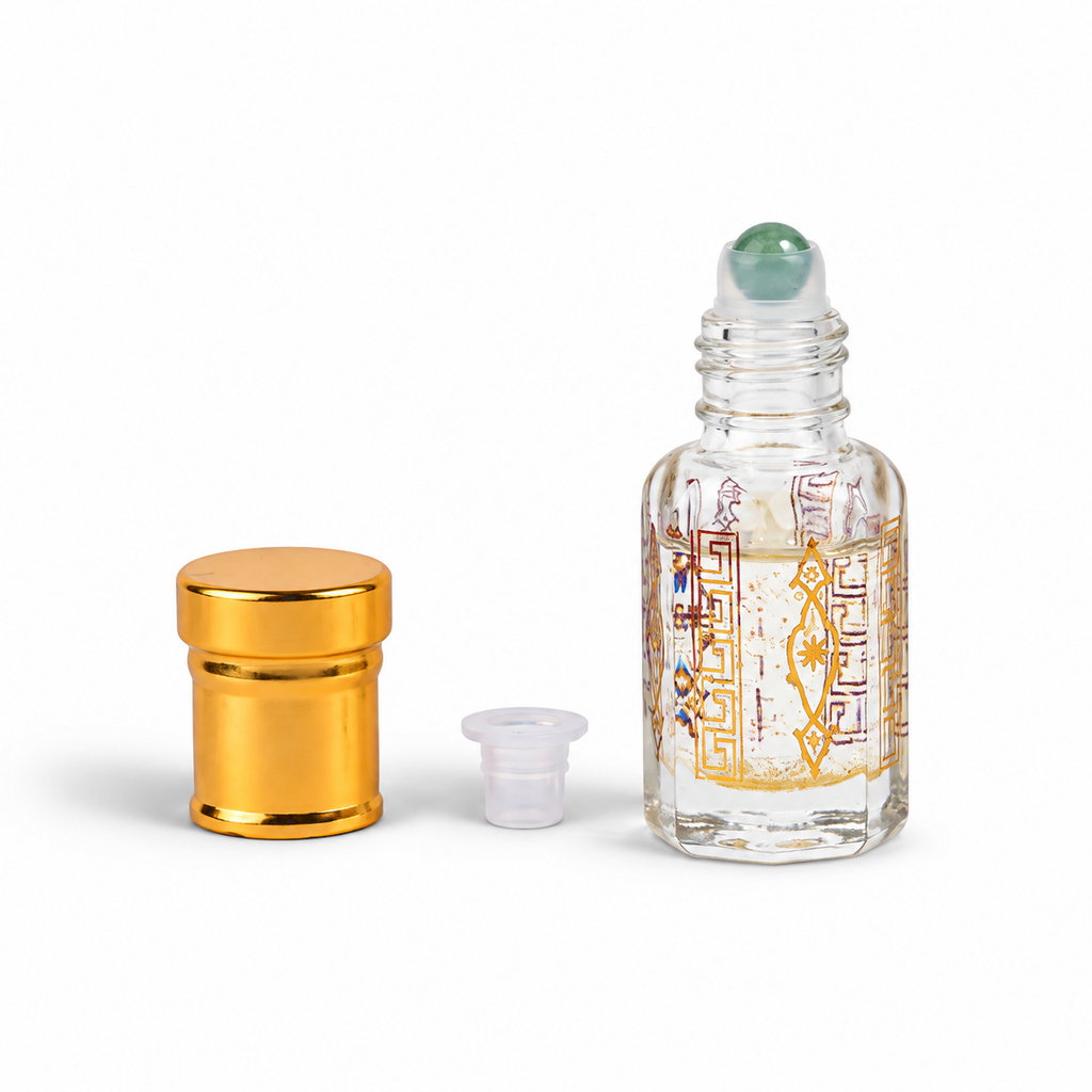JAIPUR FRAGRANCES Parfümöl Stier (Taurus) - Fragrance De Jaipur, mit Goldflocken und grünem Aventurin, 5 ml