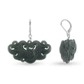 D'Joy Natürlicher Olmek Jadeit Ohrringe 925 Silber Rhodiniert ca. 40.00 ct