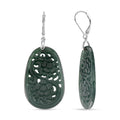 D'Joy Natürlicher Olmek Jadeit Ohrringe 925 Silber Rhodiniert ca. 35.00 ct