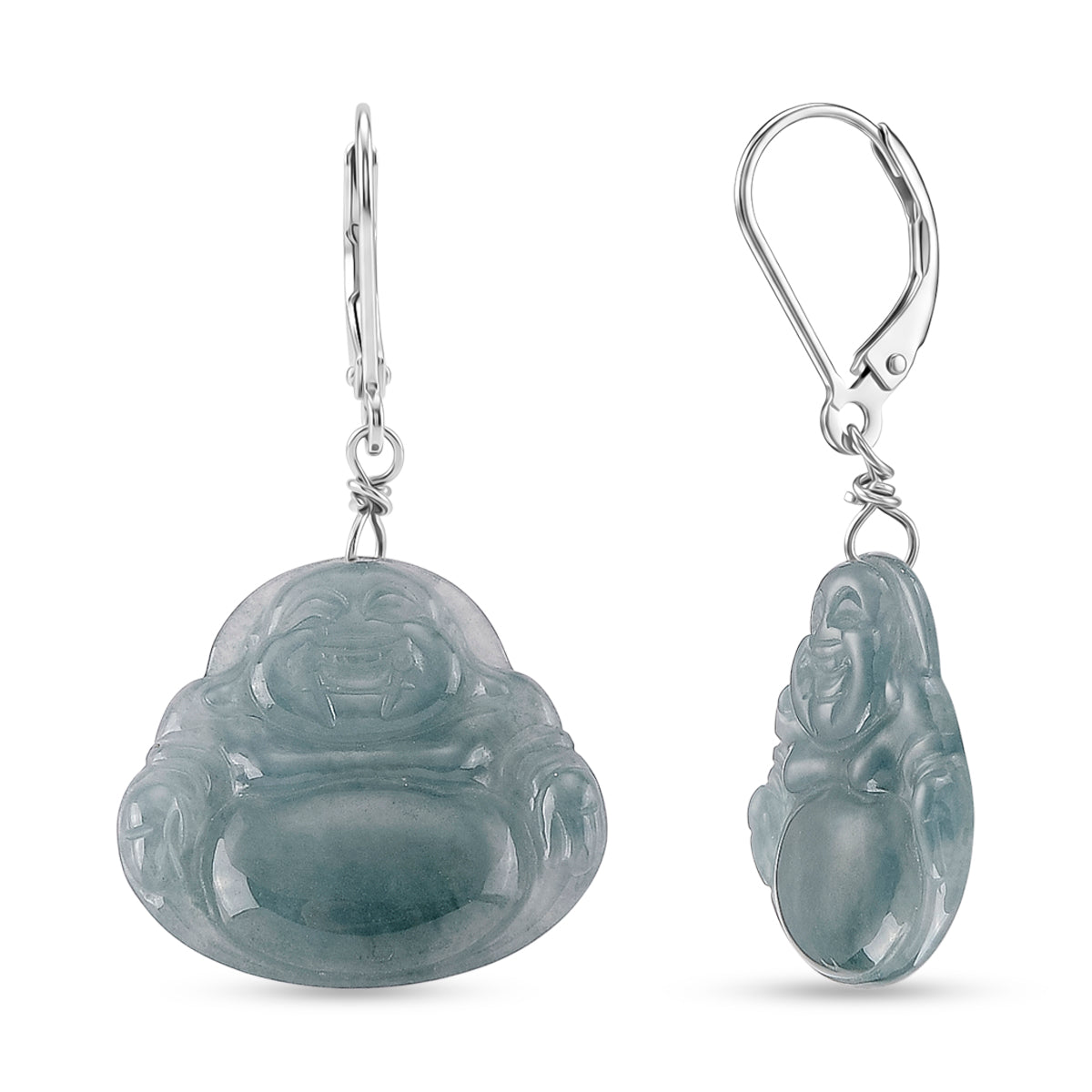 D'Joy Natürlicher Olmek Jadeit Ohrringe 925 Silber Rhodiniert ca. 20.00 ct