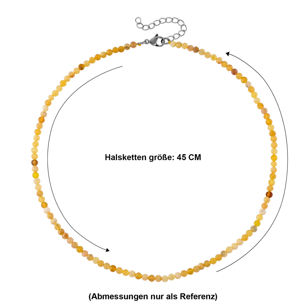 Gelber Opal Halskette ca. 45 cm 316L Edelstahl ca. 35.00 ct
