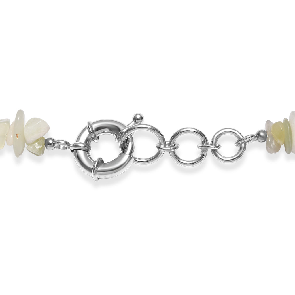 EVER TRUE Amazonit, Serpentin Halskette ca. 45 cm Nickelfreies Messing Platiniert ca. 470.00 ct
