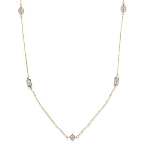 LUXURIANT SGL zertifizierte SI-GH Labor Diamant 45+5cm Halskette, 925 Silber Gelbgold Vermeil - 0,50 ct.