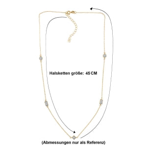 LUXURIANT SGL zertifizierte SI-GH Labor Diamant 45+5cm Halskette, 925 Silber Gelbgold Vermeil - 0.50 ct