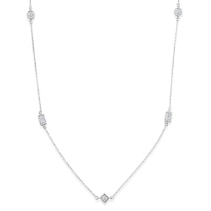 LUXURIANT SGL zertifizierte SI-GH Labor Diamant 45+5cm Halskette, 925 Silber rhodiniert - 0,50 ct.