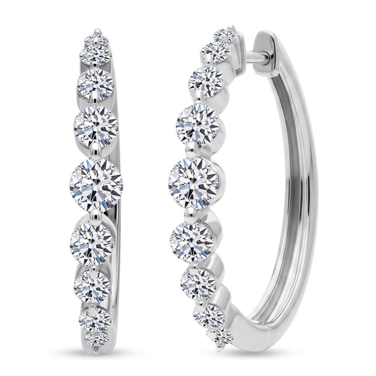 LUXURIANT DIAMOND - Lab Grown Diamant SI-GH Ohrringe 925 Silber 750 Gelbgold vermeil ca. 1.05 ct
