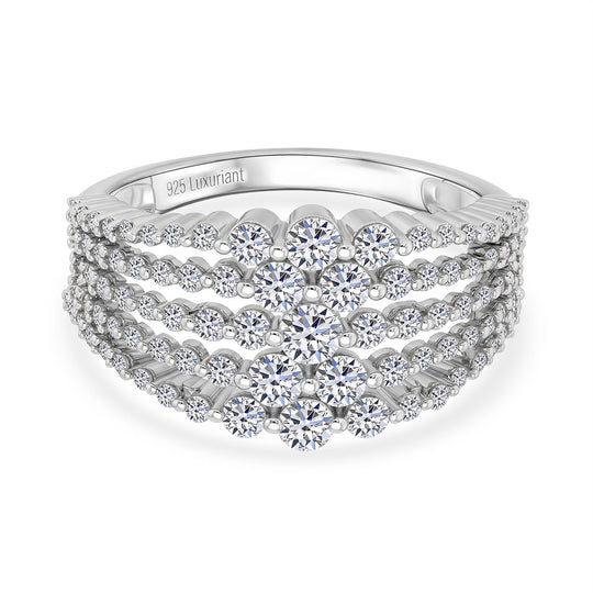 LUXURIANT DIAMOND - Lab Grown Diamant SI-GH SGL zertifiziert Ring 925 Silber Rhodiniert (Größe 20.00) ca. 1.33 ct