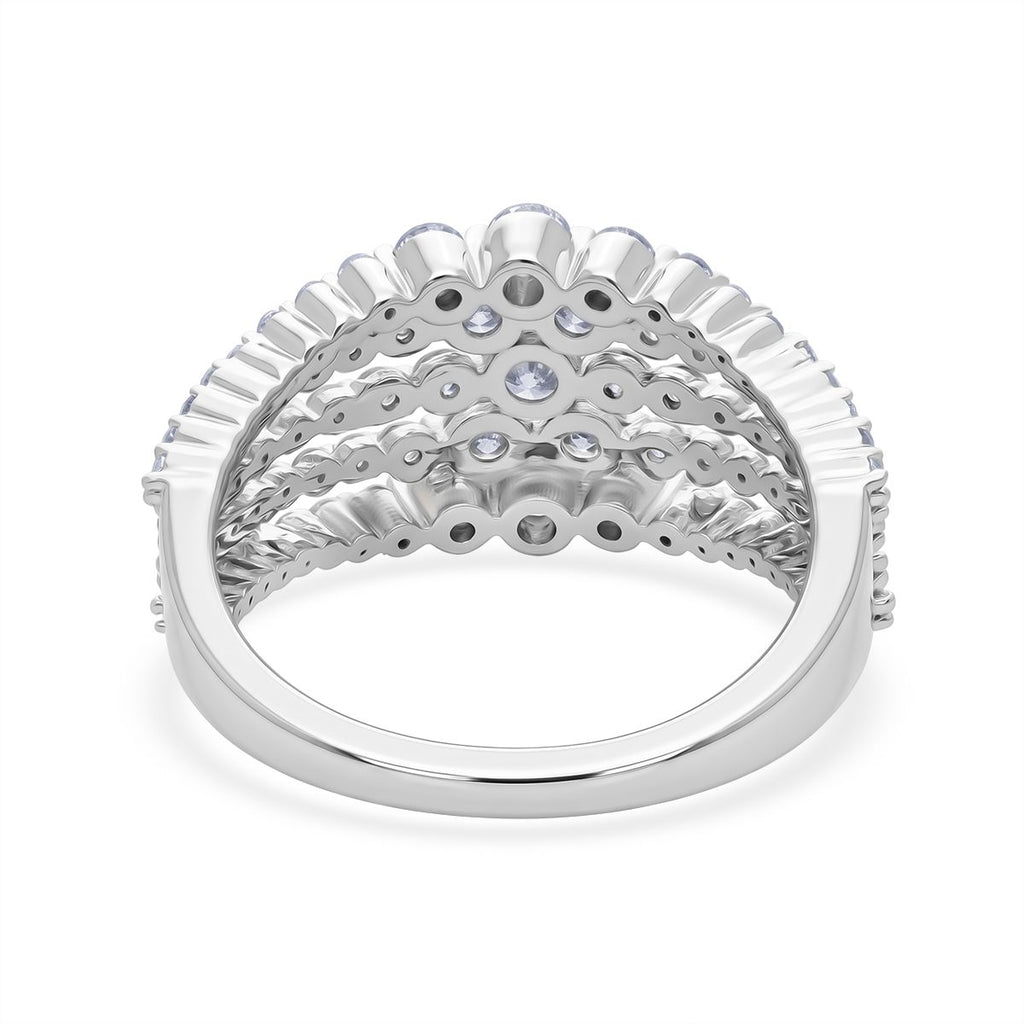 LUXURIANT DIAMOND - Lab Grown Diamant SI-GH SGL zertifiziert Ring 925 Silber Rhodiniert (Größe 17.00) ca. 1.33 ct