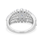 LUXURIANT DIAMOND - Lab Grown Diamant SI-GH SGL zertifiziert Ring 925 Silber Rhodiniert (Größe 17.00) ca. 1.33 ct