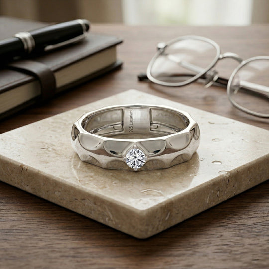 LUXURIANT DIAMOND - Lab Grown Diamant SI-GH Ring 925 Silber Vergoldet (Größe 19.00) ca. 0.15 ct