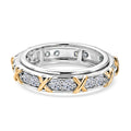 LUXURIANT DIAMOND - Lab Grown Diamant SGL zertifiziert SI-GH Ring 925 Silber Rhodiniert und 750 Gelbgold Vermeil (Größe 18.00) ca. 1.00 ct