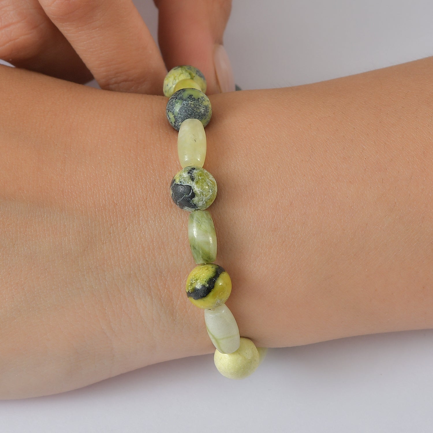 Serpentin, Gelbes Türkis Armband Flexibel cm ca. 100.00 ct