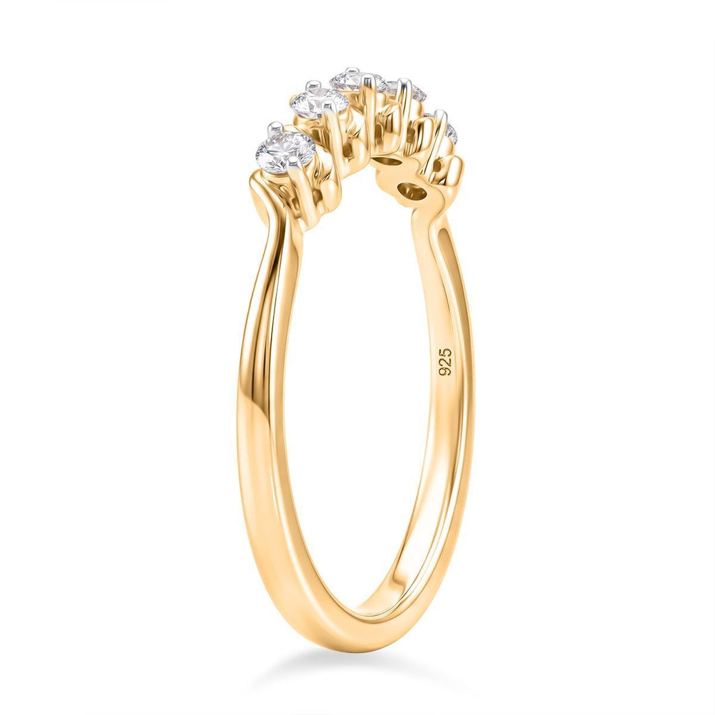 LUXURIANT DIAMOND - Lab Grown Diamant SI-GH Ring 925 Silber 750 Gelbgold vermeil (Größe 21.00) ca. 0,25 ct