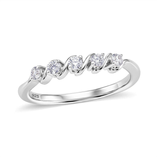 LUXURIANT DIAMOND - Lab Grown Diamant SI-GH Ring 925 Silber Rhodiniert (Größe 21.00) ca. 0,25 ct