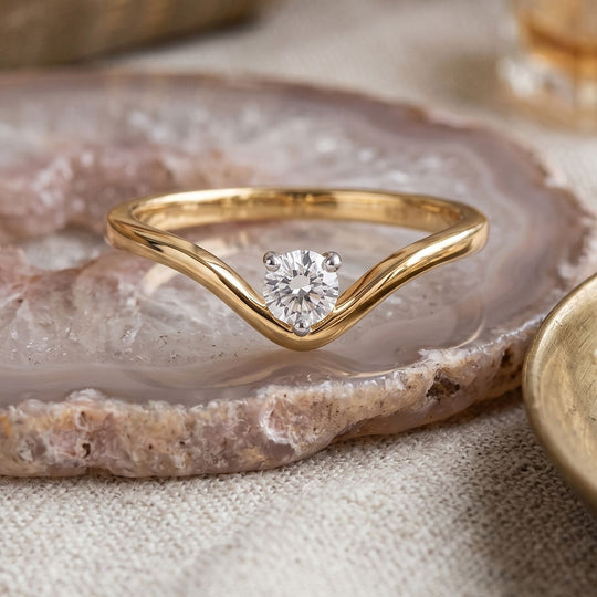 LUXURIANT DIAMOND - Lab Grown Diamant SI-GH Ring 925 Silber 750 Gelbgold vermeil (Größe 17.00) ca. 0.25 ct