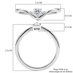 LUXURIANT DIAMOND - Lab Grown Diamant SI-GH Ring 925 Silber 750 Gelbgold vermeil (Größe 17.00) ca. 0.25 ct