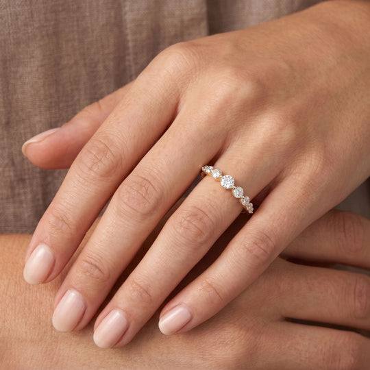 LUXURIANT DIAMOND - Lab Grown Diamant SI-GH SGL zertifiziert Ring 925 Silber 750 Gelbgold vermeil (Größe 20.00) ca. 0.50 ct