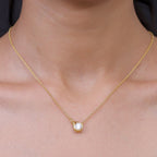 D'Joy 100 Facetten Moissanit Halskette ca. 50 cm 925 Silber 750 Vergoldet ca. 0.81 ct