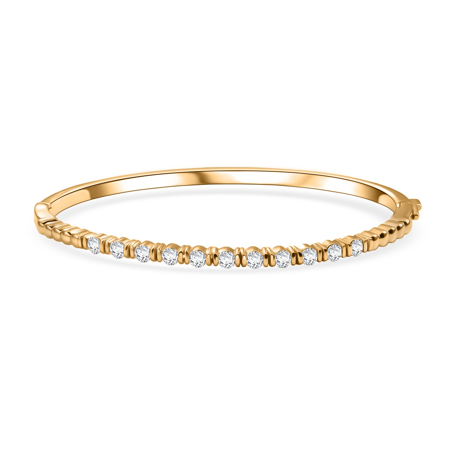 EVER TRUE Moissanit Armreif ca. 19 cm 950 Kupfer ca. 1,34 ct.