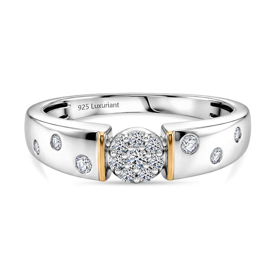 LUXURIANT DIAMOND - Lab Grown Diamant SI-GH Ring 925 Silber Rhodiniert (Größe 20.00) ca. 0.25 ct