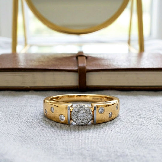 LUXURIANT DIAMOND - Lab Grown Diamant SI-GH Ring 925 Silber 750 Gelbgold vermeil (Größe 21.00) ca. 0.25 ct