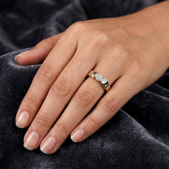 LUXURIANT DIAMOND - Lab Grown Diamant SI-GH Ring 925 Silber 750 Gelbgold vermeil (Größe 21.00) ca. 0.25 ct