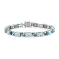 D'Joy AA Larimar, Neon Apatit Armband ca. 20 cm 925 Silber Rhodiniert