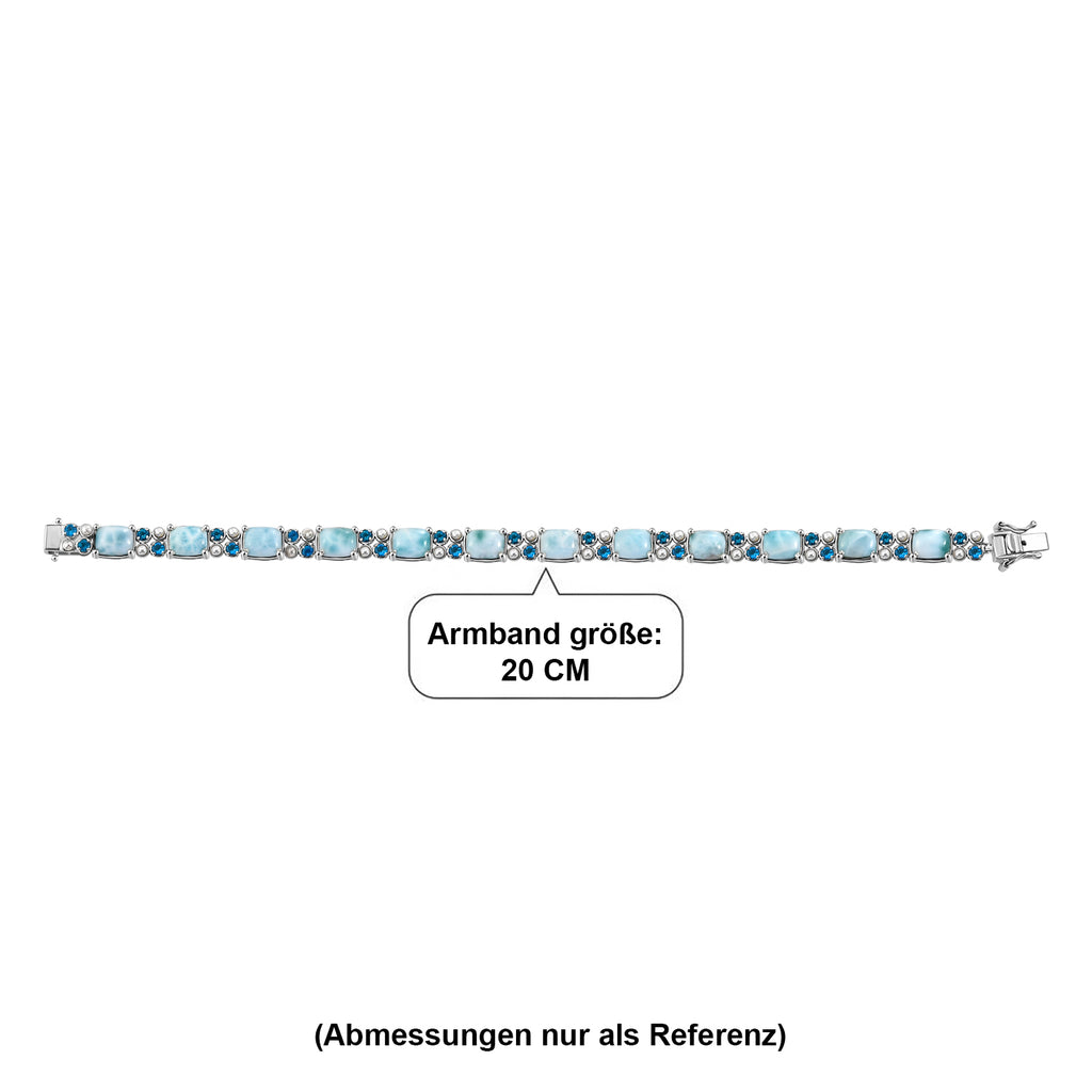 D'Joy AA Larimar, Neon Apatit Armband ca. 20 cm 925 Silber Rhodiniert