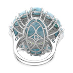 D'Joy Larimar Ring 925 Silber Rhodiniert (Größe 17.00) ca. 23,34 ct