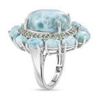 D'Joy Larimar Ring 925 Silber Rhodiniert (Größe 17.00) ca. 23,34 ct