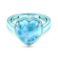 D'Joy Larimar Ring 925 Silber Ion Blau Beschichtung (Größe 19.00) ca. 7,69 ct