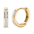 Moissanit Ohrringe 925 Silber 750 Vergoldet ca. 0.18 ct