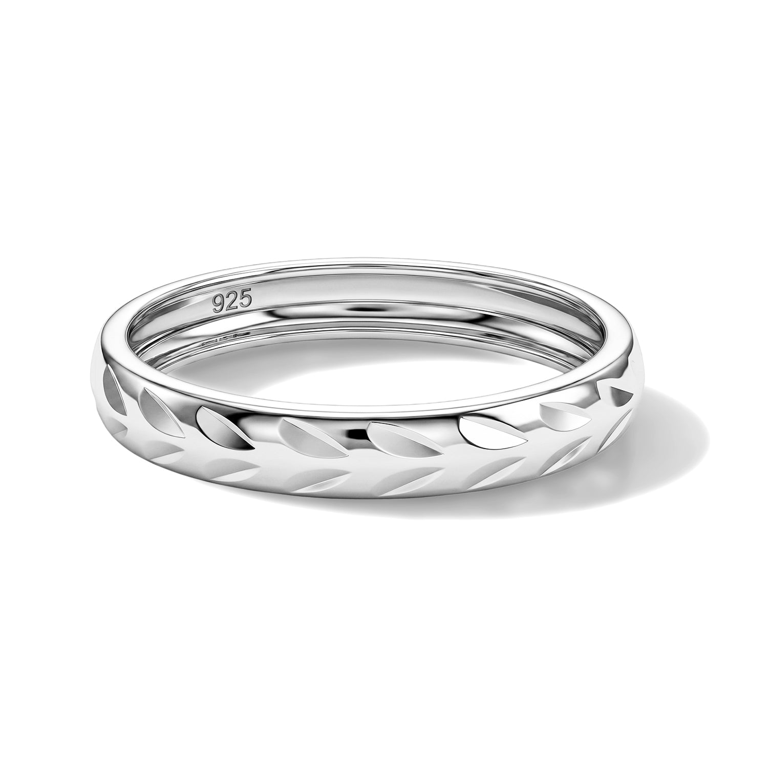 Designer Inspirierter Diamantschliff Ring, 925 Silber Platiniert, (Größe 17.00)