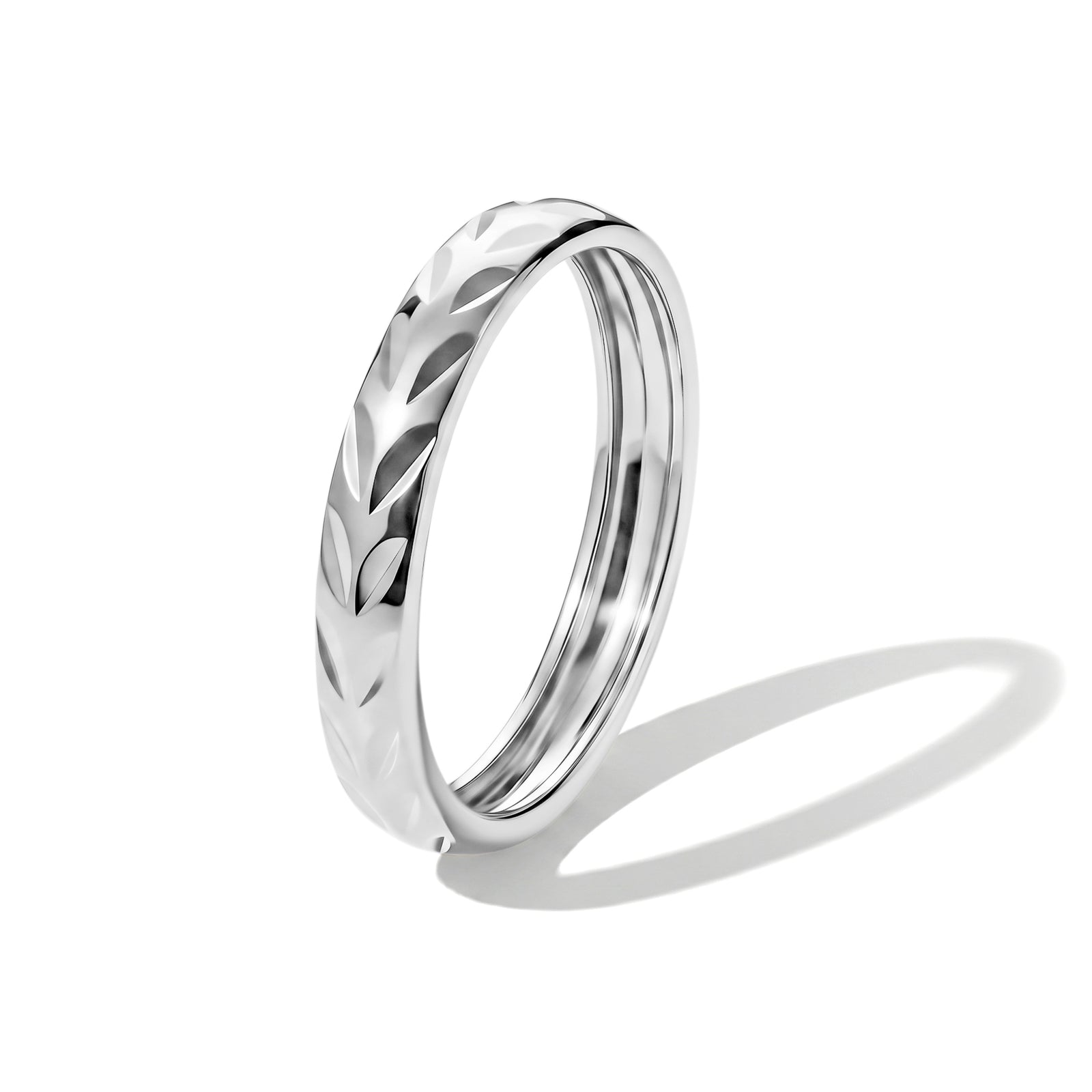 Designer Inspirierter Diamantschliff Ring, 925 Silber Platiniert, (Größe 17.00)