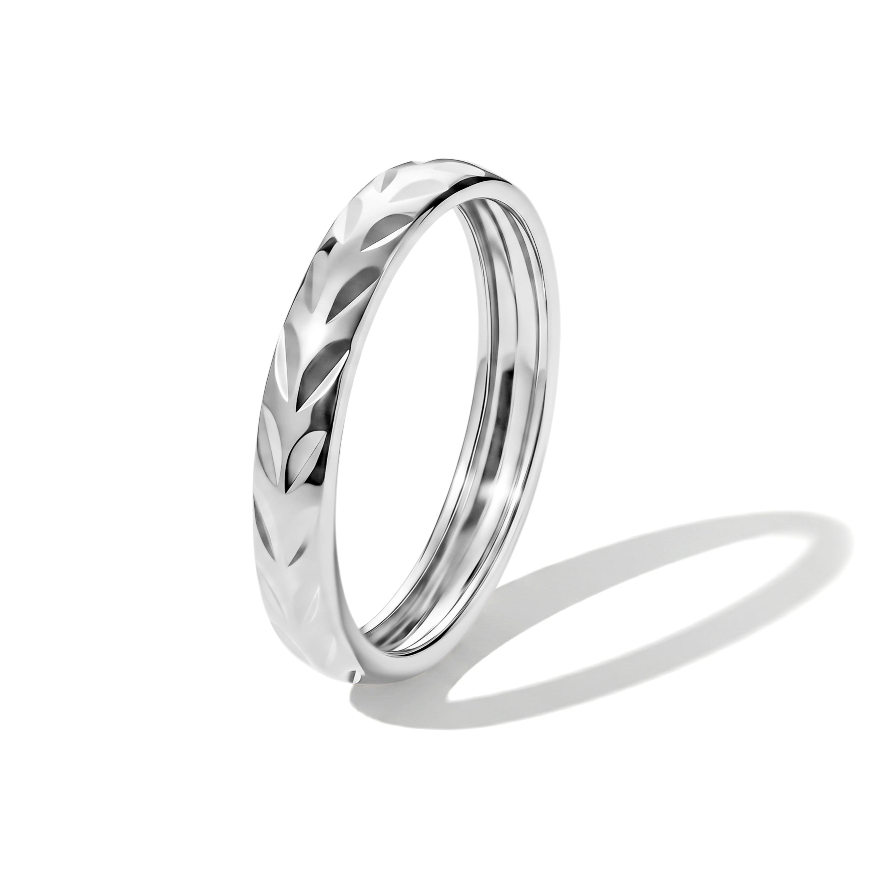 Designer Inspirierter Diamantschliff Ring, 925 Silber Platiniert, (Größe 17.00)