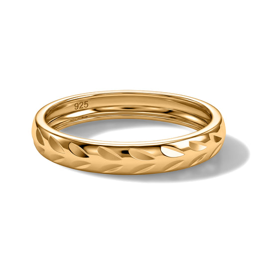 Designer Inspirierter Diamantschliff Ring, 925 Silber vergoldet, (Größe 20.00)