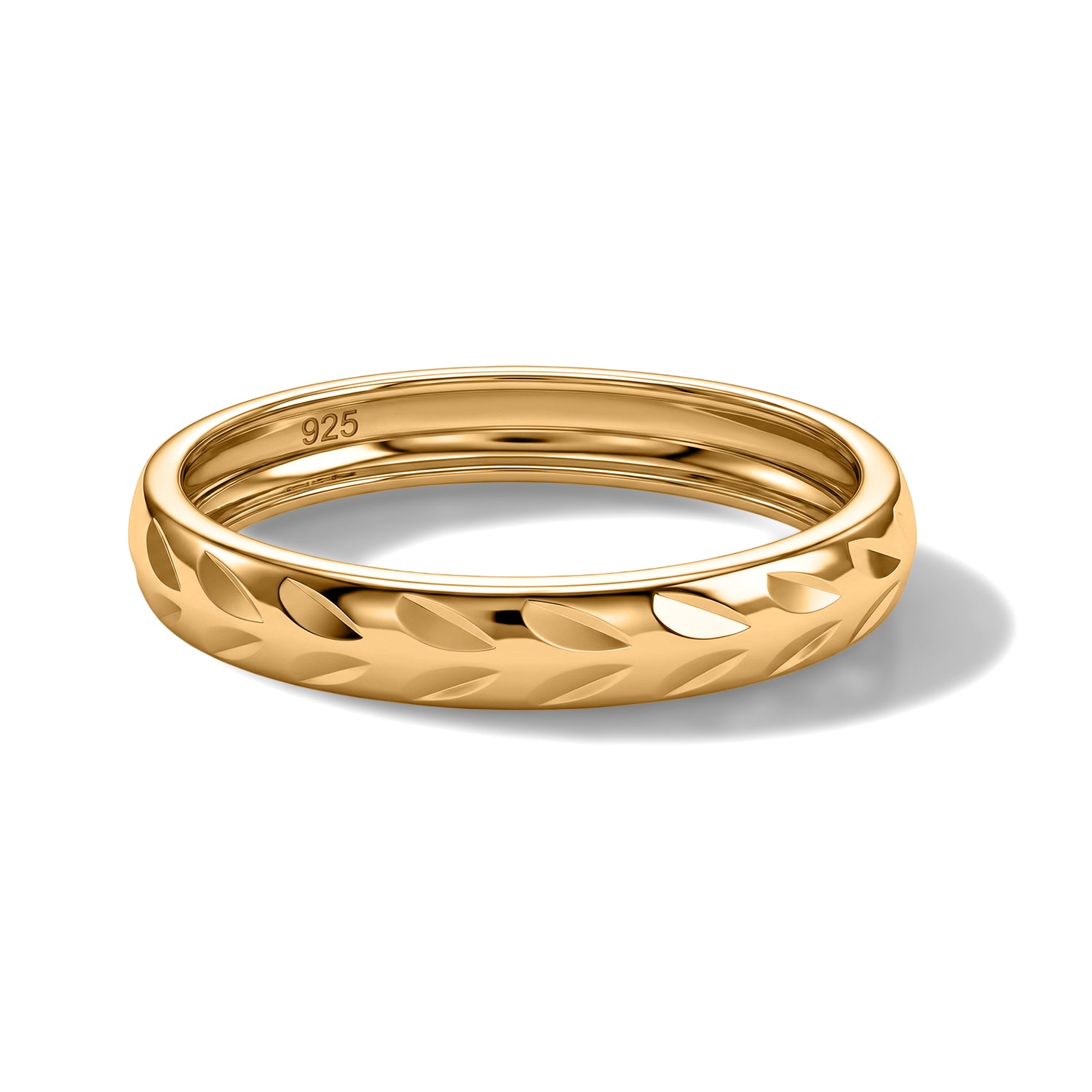 Designer Inspirierter Diamantschliff Ring, 925 Silber vergoldet, (Größe 21.00)