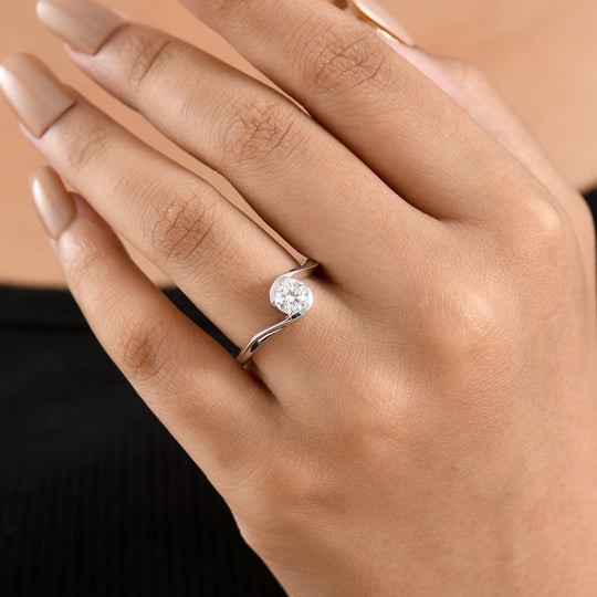 D'Joy Moissanit Ring 925 Silber Gold (Größe 21.00) ca. 0,79 ct