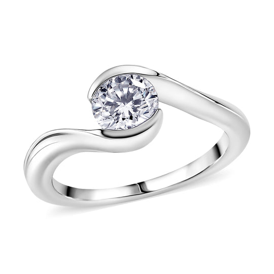 D'Joy Moissanit Ring 925 Silber Gold (Größe 21.00) ca. 0,79 ct