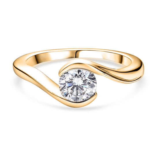 D'Joy Moissanit Ring 925 Silber Gold (Größe 21.00) ca. 0,79 ct