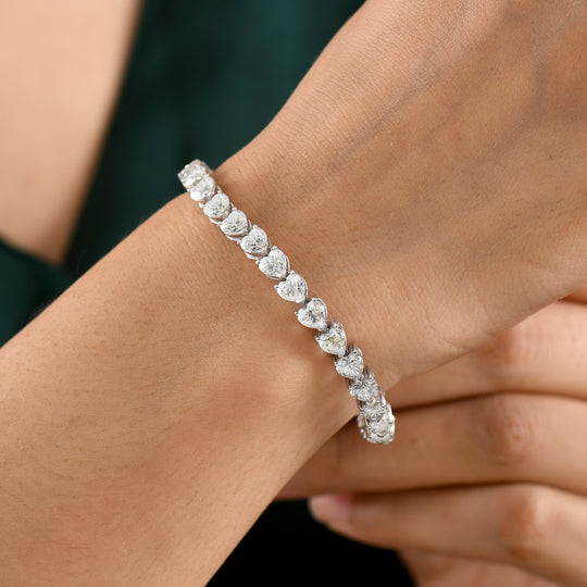 D'Joy Moissanit Armband ca. 19 cm 925 Silber Rhodiniert ca. 14,98 ct.